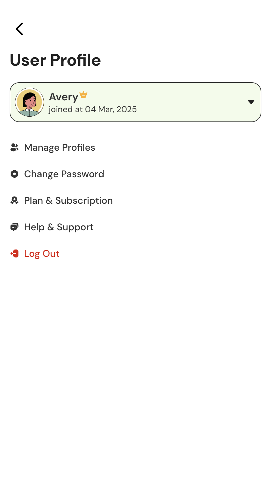 Profile Selection Modal