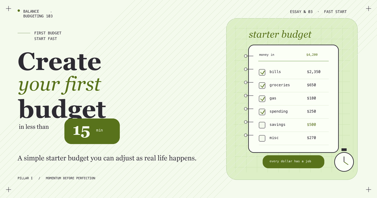How to Create Your First Budget in Less Than 15 Minutes
